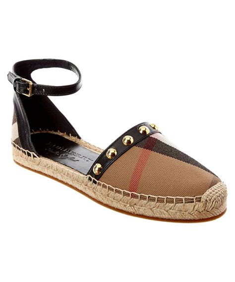 burberry studded leather and house check espadrille sandals|Women’s Designer Sandals .